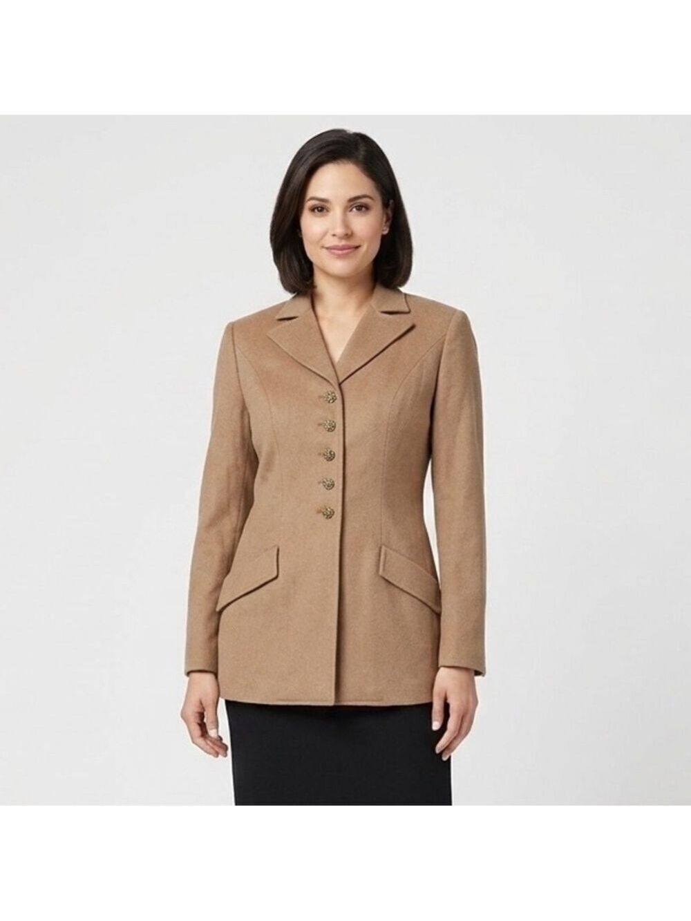 Valentino Boutique Blazer Sz 10 Women Tan Camel Made In Italy Vintage Luxury